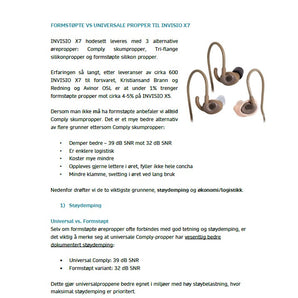 FORMSTØPTE VS UNIVERSALE PROPPER TIL INVISIO X7