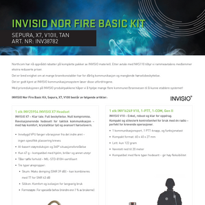 INVISIO Nor Fire Basic Kit - Sepura, X7, V10II, Tan