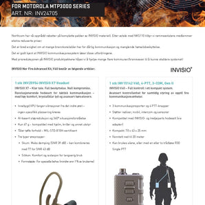 INVISIO Nor Fire Advanced Kit, X7, V60II, Tan  - for Motorola MTP3000 series